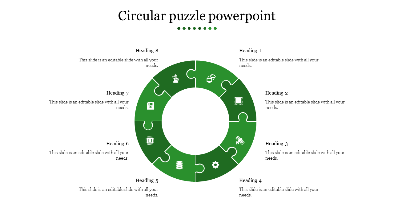 Free - Circular Puzzle PowerPoint Template and Google Slides